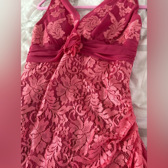 Pronovias Pink Lace Formal Dress. Size 8. - Picture 4 of 16